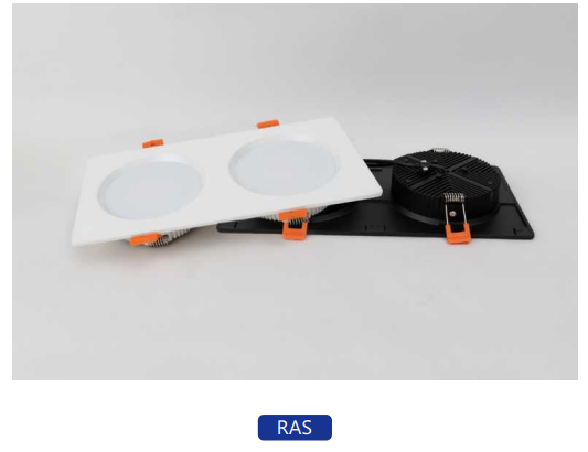 The RAS double-head panel lights are available in 2*7W/2*12W/2*18W/2*24W