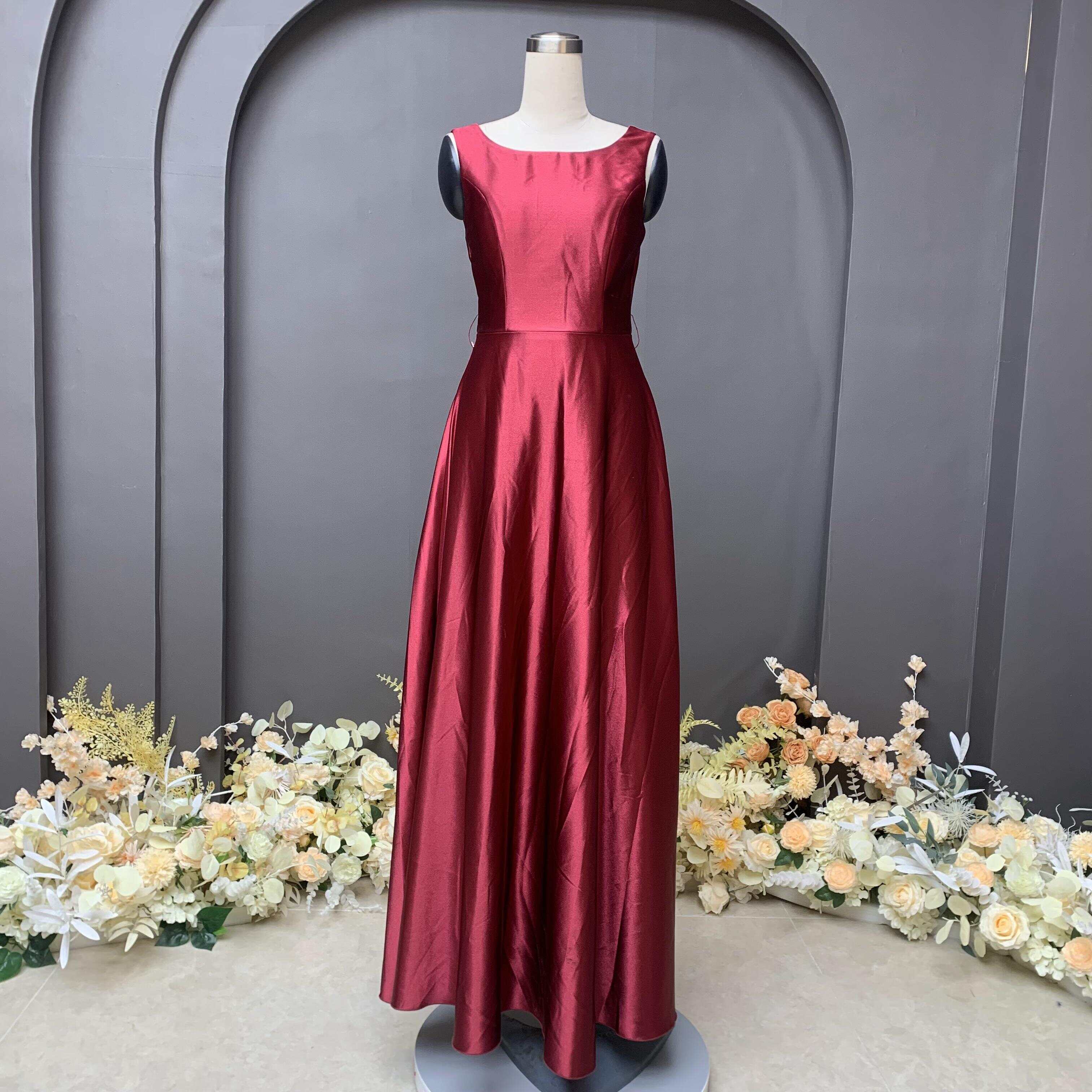 High-end Backless Satin Evening Dress