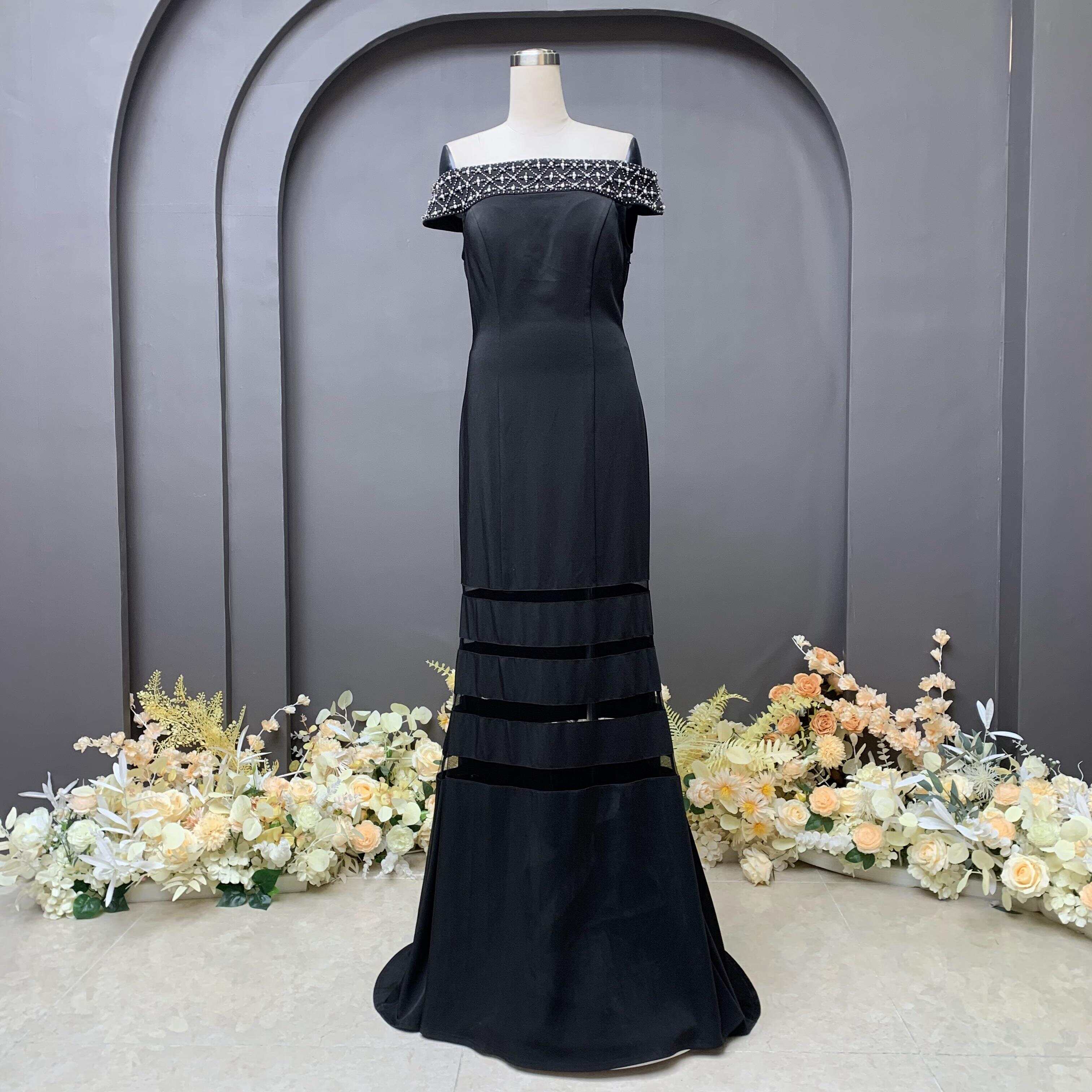 Black Beaded Evening Dress