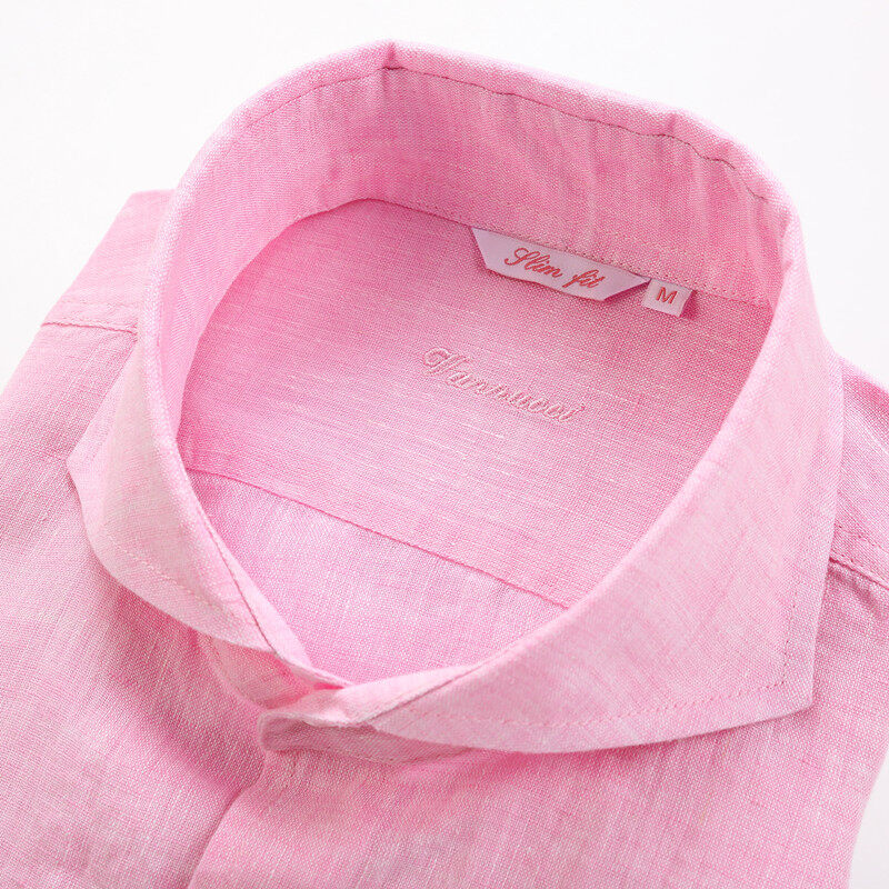 camicia di lino personalizzata, camicie a blu sottile personalizzata, produttori di camicia in lino, materiale per camicia in lino all'ingrosso