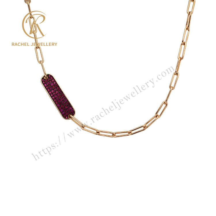 Hot Cheval Chain Ruby CZ 925 Silver Necklace