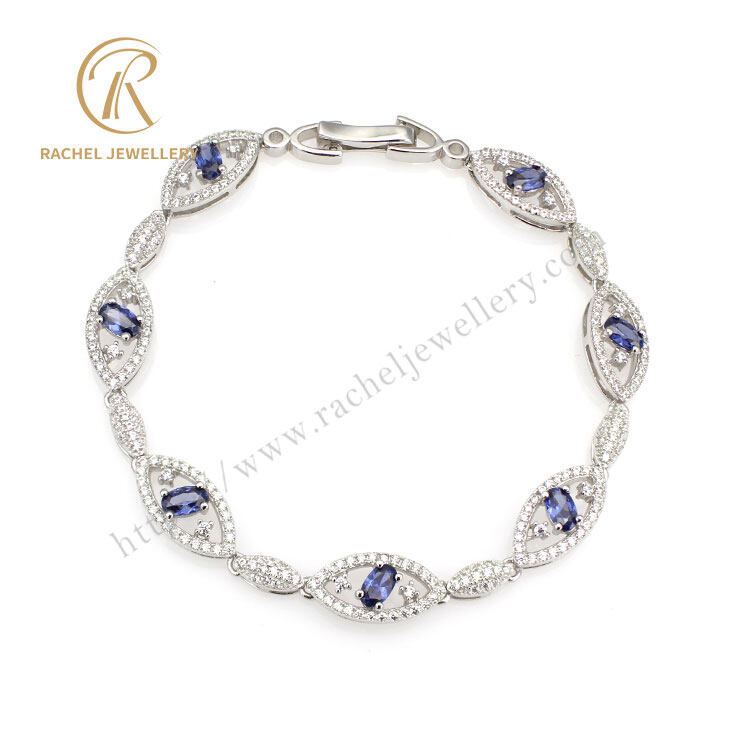 Tanzanite Customer Eye Designed Silver Bracelet
