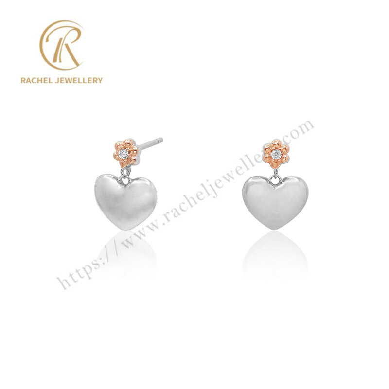 Lover Heart Plain Silver Earrings