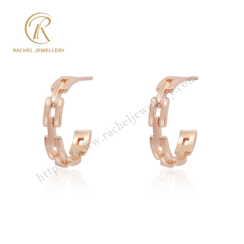 Trendy Jewelry Rose Gold Sterling Silver Earrings Fashion Circle Girls Accessories