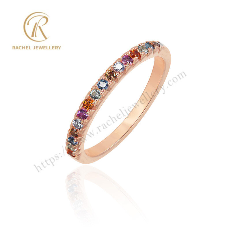 Silver 925 Jewelry Inlaid Colored Zircon Ring