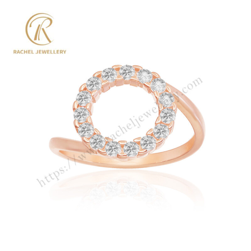 Elegant Jewelry White CZ Rose Gold Plating S925 silver Or Brass Fashion Ring Jewellery