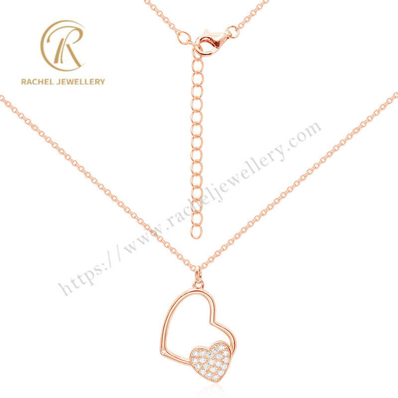 Customizable Cute Heart Necklace Wholesale High Quality CZ Jewelry