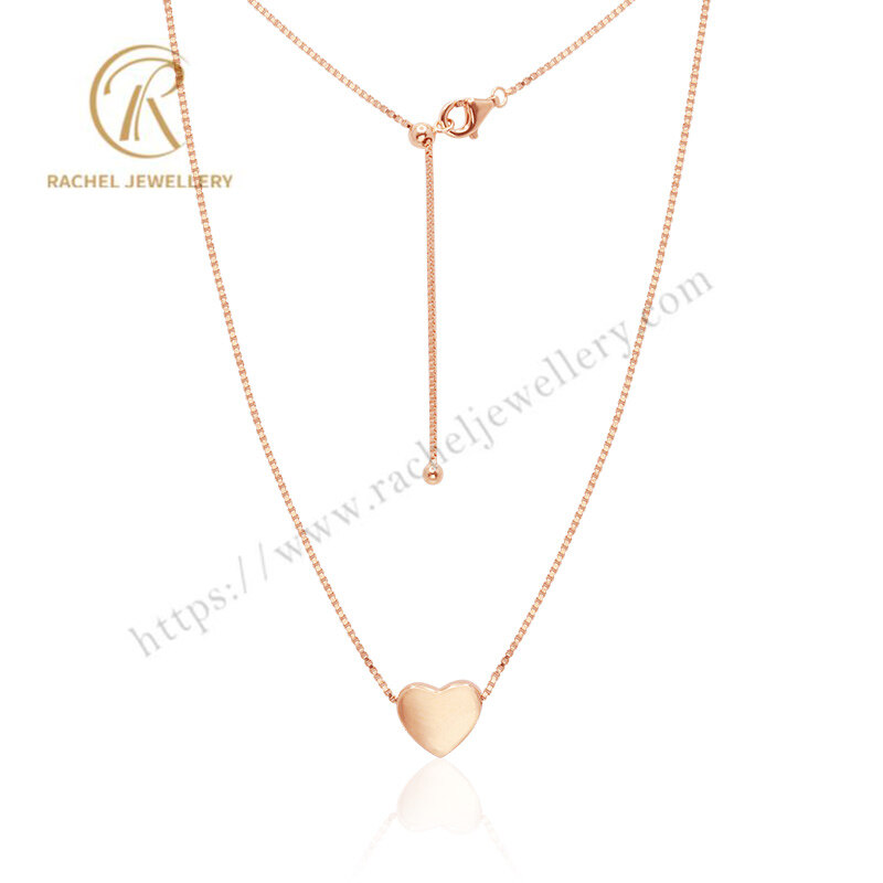 Fashion Accessories Rose Gold Plating Heart Necklace 925 Sterling Silver Fashion