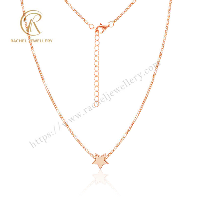 Wholesale New Product 925 Sterling Silver Five Star With Thin Chain Silver Necklace
