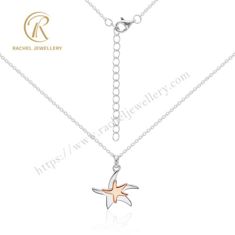Wholesale Popular Sea Star Shaped Charm Sterling Silver Necklace
