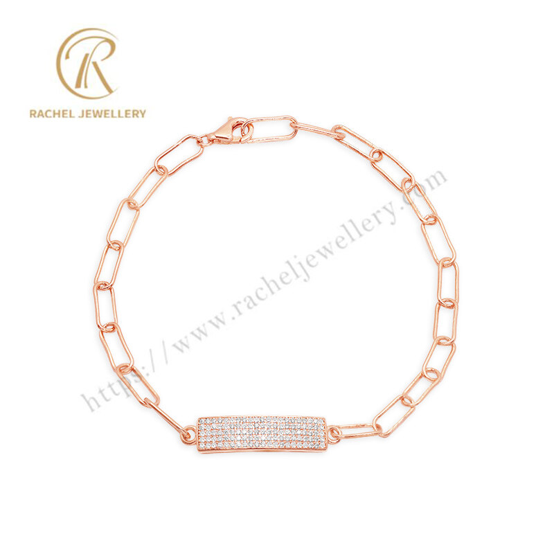 Factory Price Trendy Sterling Silver Rose Gold Plating 5A CZ Micro Setting Bracelets