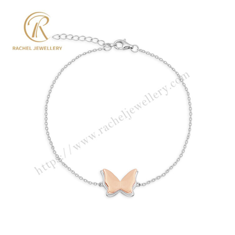 Popular Plain Butterfly Design Sterling Silver Bracelet