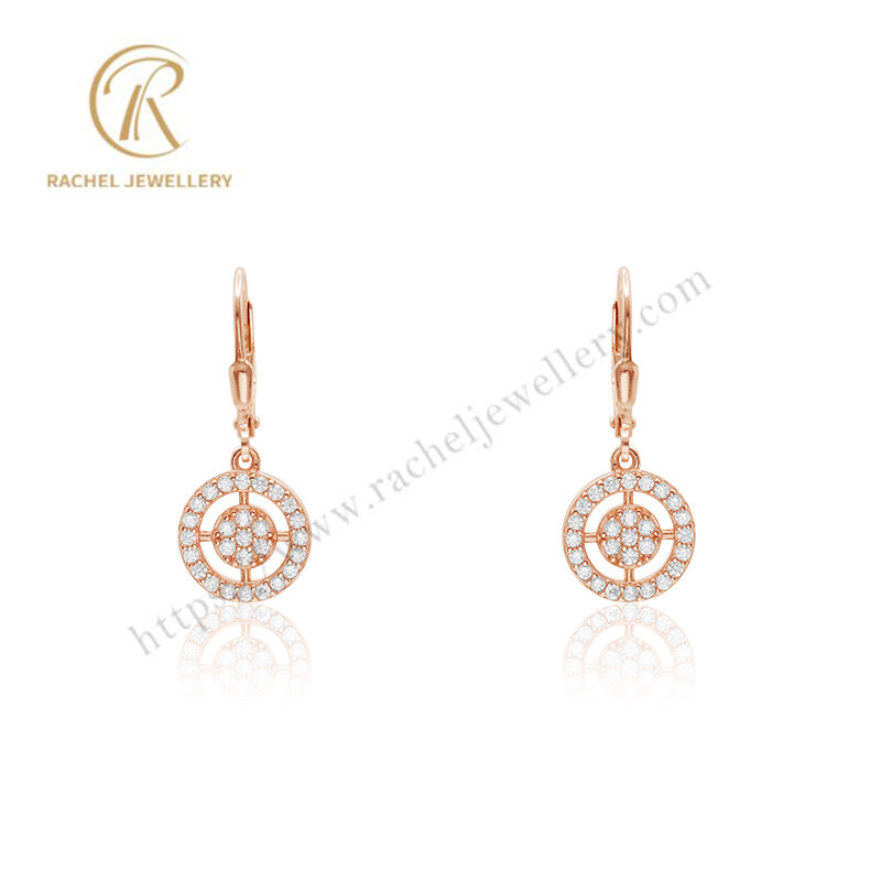 Simple Round 5A CZ Micro Setting With Hook Sterling Silver Earrings