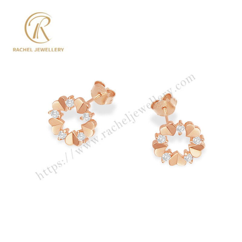 Customer Well-Designed Heart And Round CZ Flower Sterling Earrings