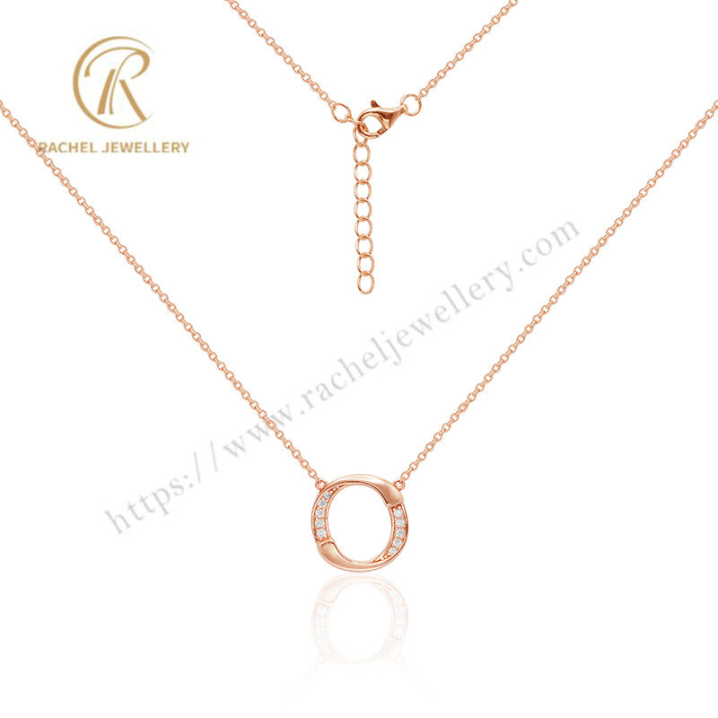 New Design Women Rose Gold Plating Jewelry Necklace Girl Fat Square Necklace