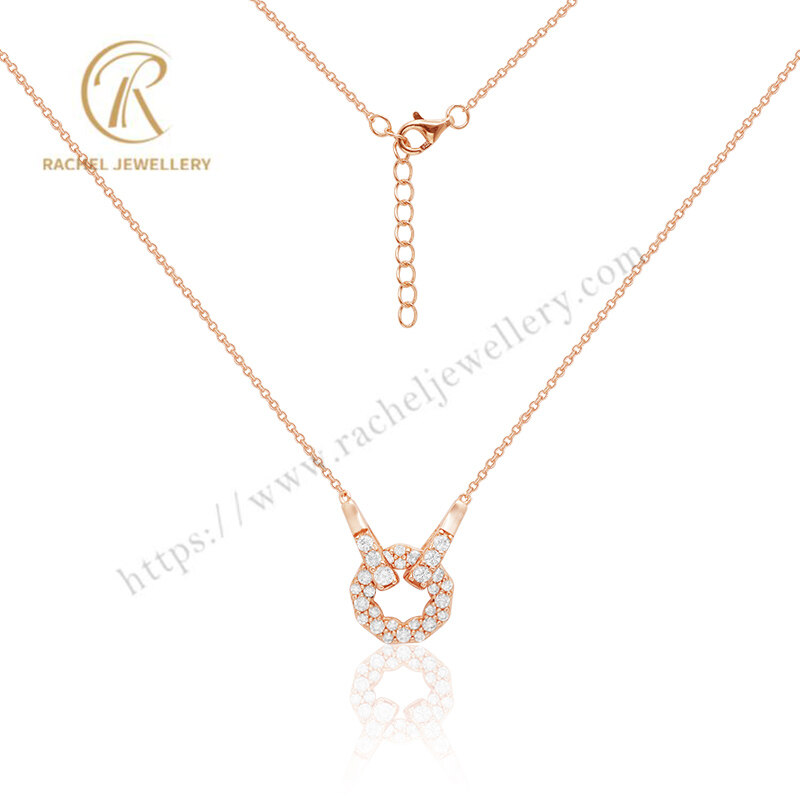 Wholesale New Arrival Summer Jewelry Beautiful 5A Clear CZ Silver Necklace