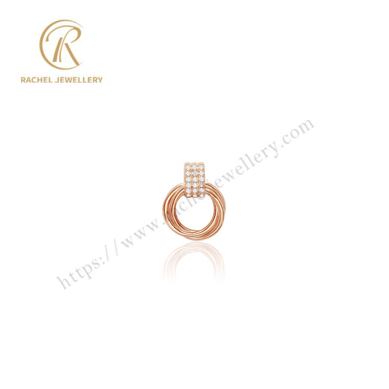 CZ Jewelry Personality Design Rounding Ring Yellow Gold Plated Pendant