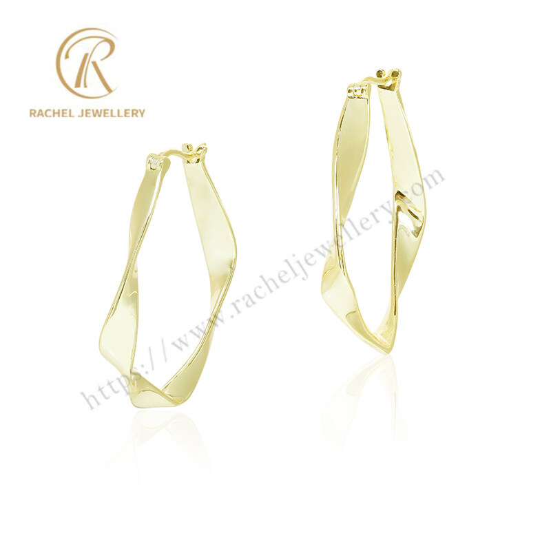 Rachel Jewellery Newest Design Hot Sale Golden Plain Silver Earrings