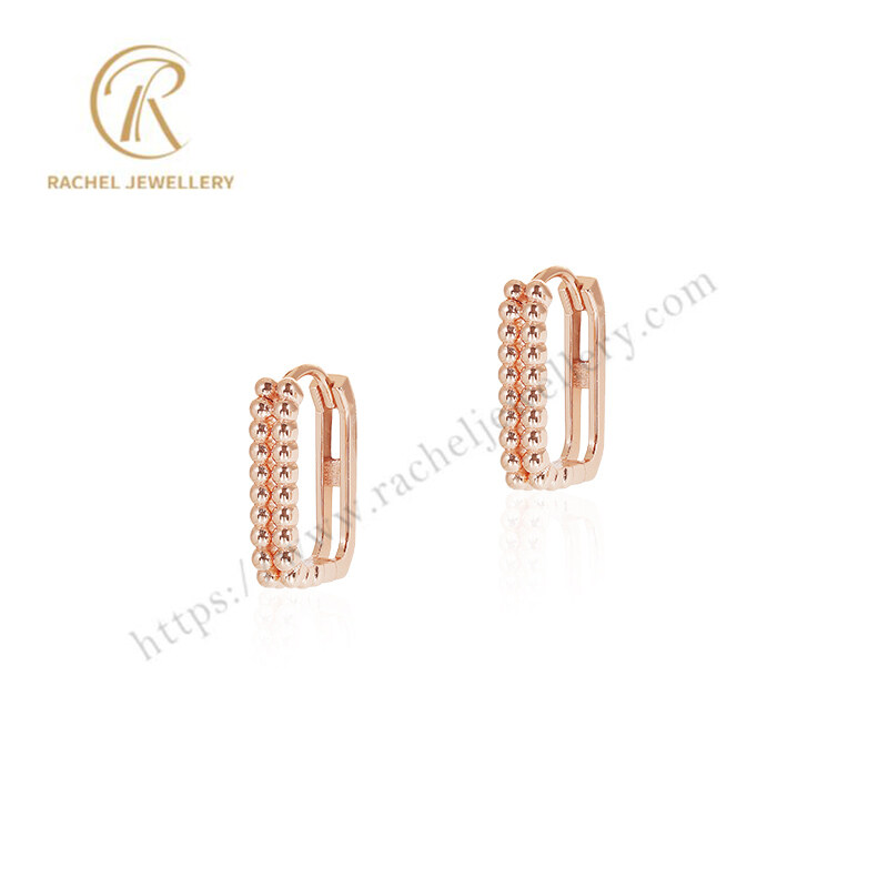 Rachel Ball Design Silver Earring In Rose Gold Plated