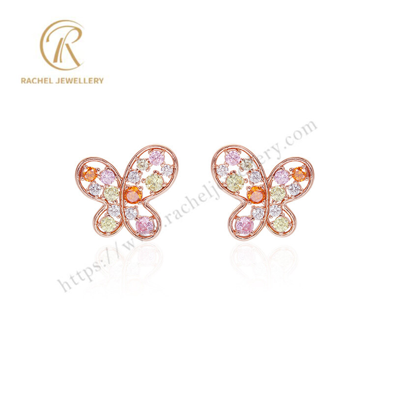 Rachel Original Design Colorful Butterfly Silver Earrings