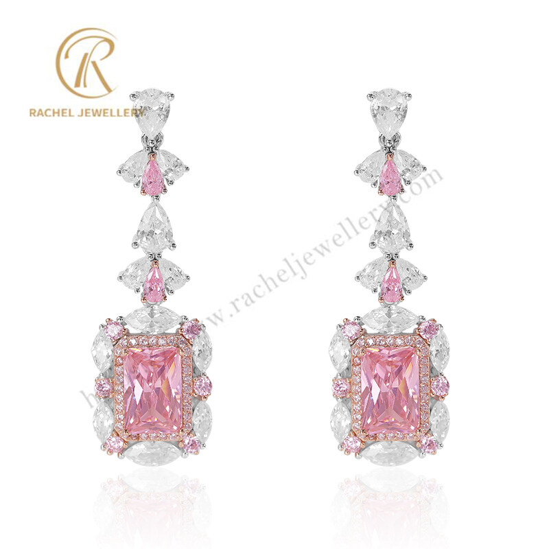 Rachel Jewellery Luxury Shine Pink Crystal Party Sterling Silver Earrings