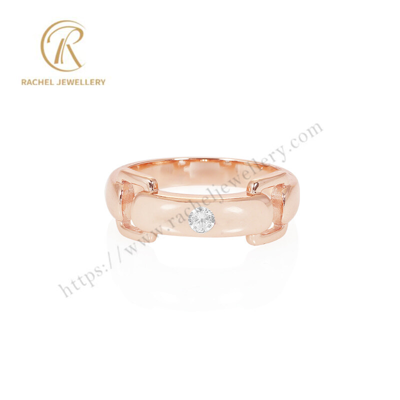 Arch Bridge Design 925 Sterling Silver Rose Gold Plated Ring