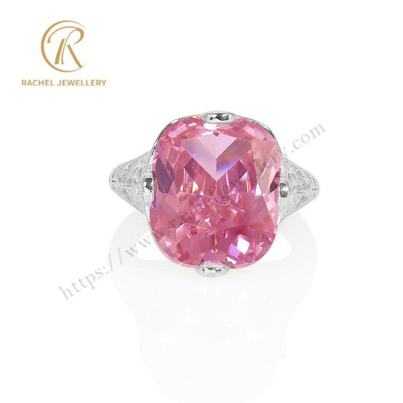 Arabesquitic 925 Sterling Silver Pink Cubic Zircon Women Ring