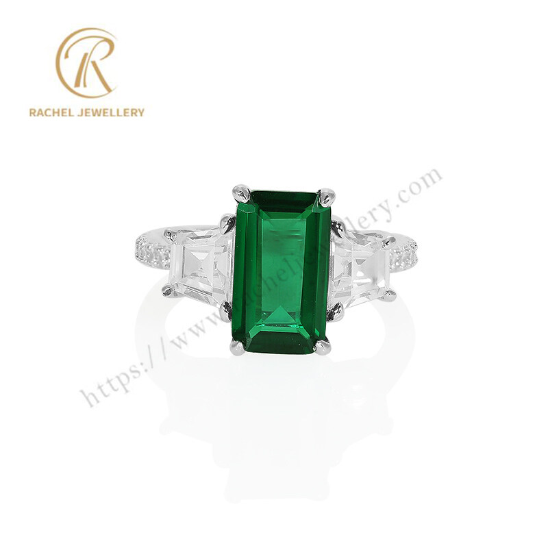 Big Classical Emerald Gemstone Ring Factory Direct Wholesale