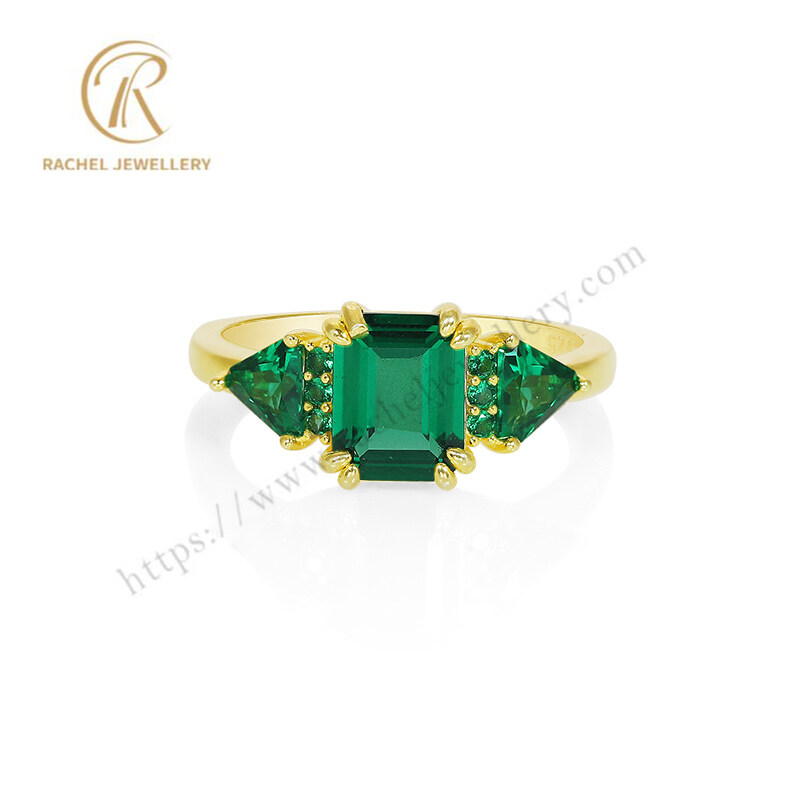 Hot Sale Stunning Emerald CZ 925 Silver Ring for Women