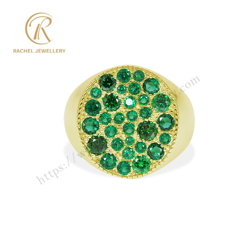 Green Colors CZ Popular Wholesale 925 Sterling Ring