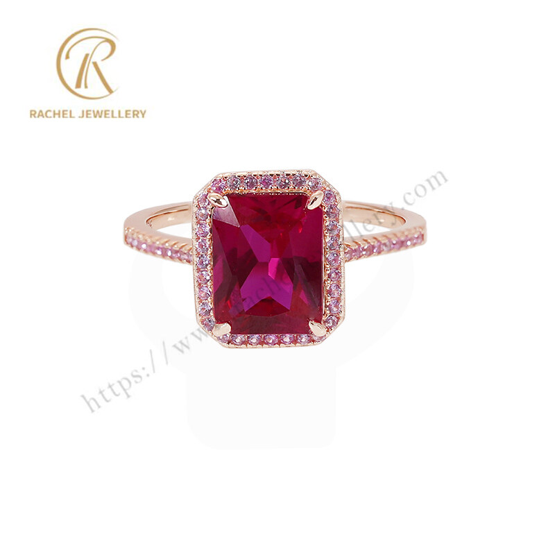 Ruby Main Stone Solitary Wholesale Factory 925 Silver Ring