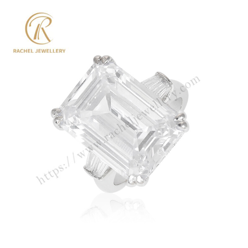 Big White AAA Zircon Jewellery Wholesale Manufacturer 925 Ring