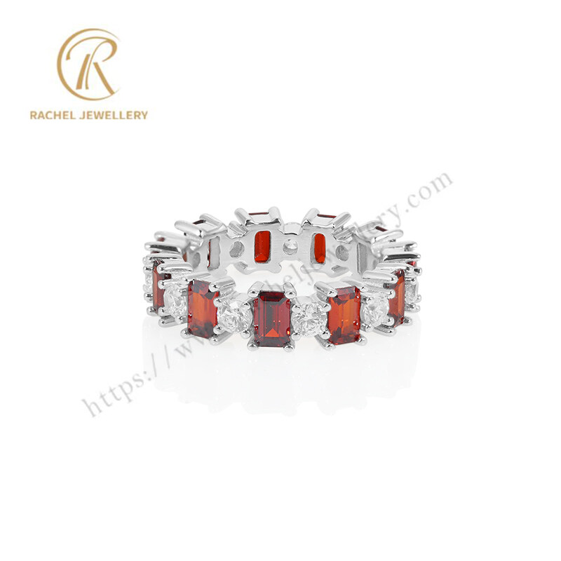 Garnet High Level Zircon Trendy 925 Silver Wholesale Ring