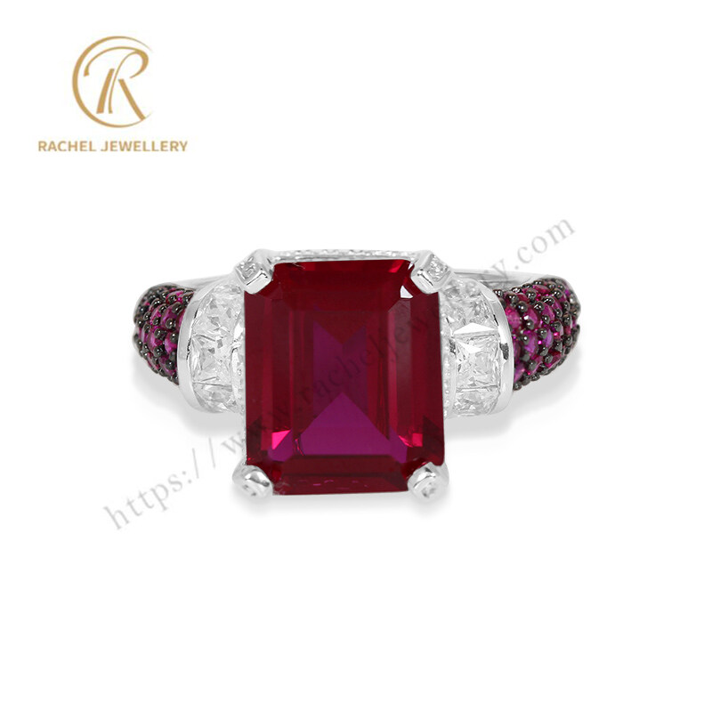 High Level Hot Ruby White Zircon Wholesale Jewellery 925 Ring