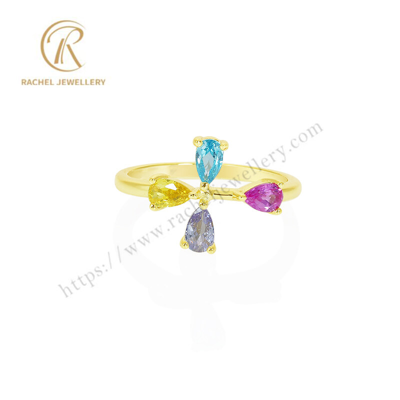 Colorful Zircon Simple Style Original Silver Jewellery Factory 925 Ring