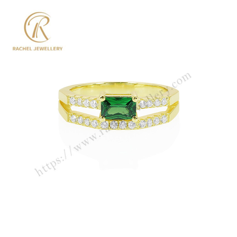 Green AAA White Zircon Wholesale Factory 925 Silver Sterling Ring