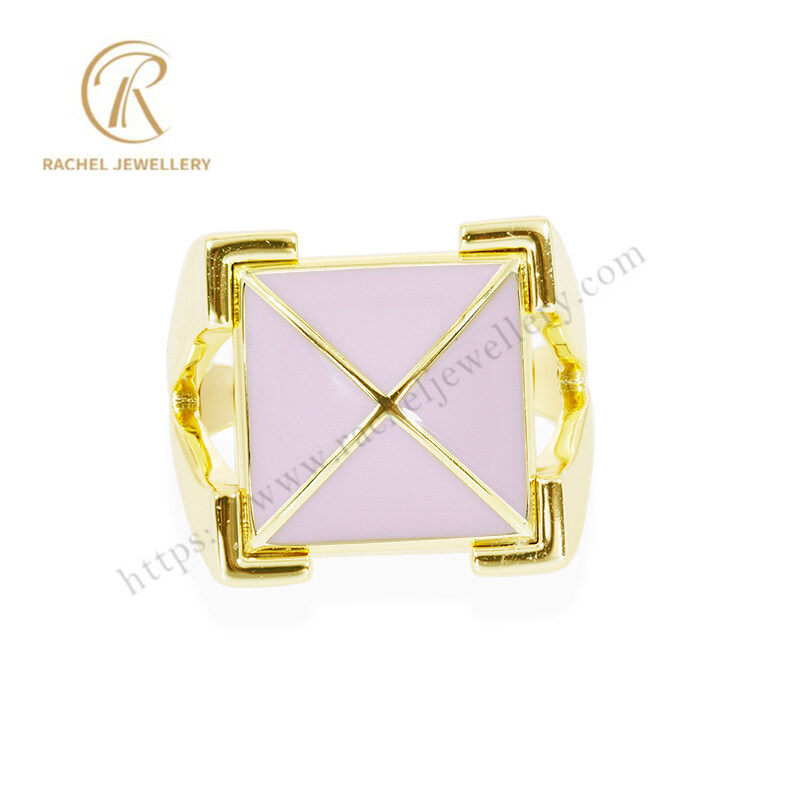 Enamel Custom Pink Color Original Wholesale Jewelry 925 Ring