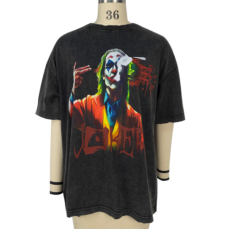 Custom Logo High Quality Oversized Unisex T-shirt 100% Cotton Printed Streetwear Vintage Acid Wash Men's T-shirts