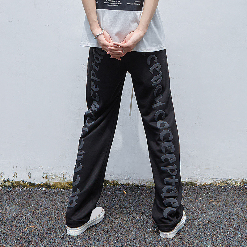 定制徽标街头服装运动裤3D Puff打印泡沫裤子男士和裤子