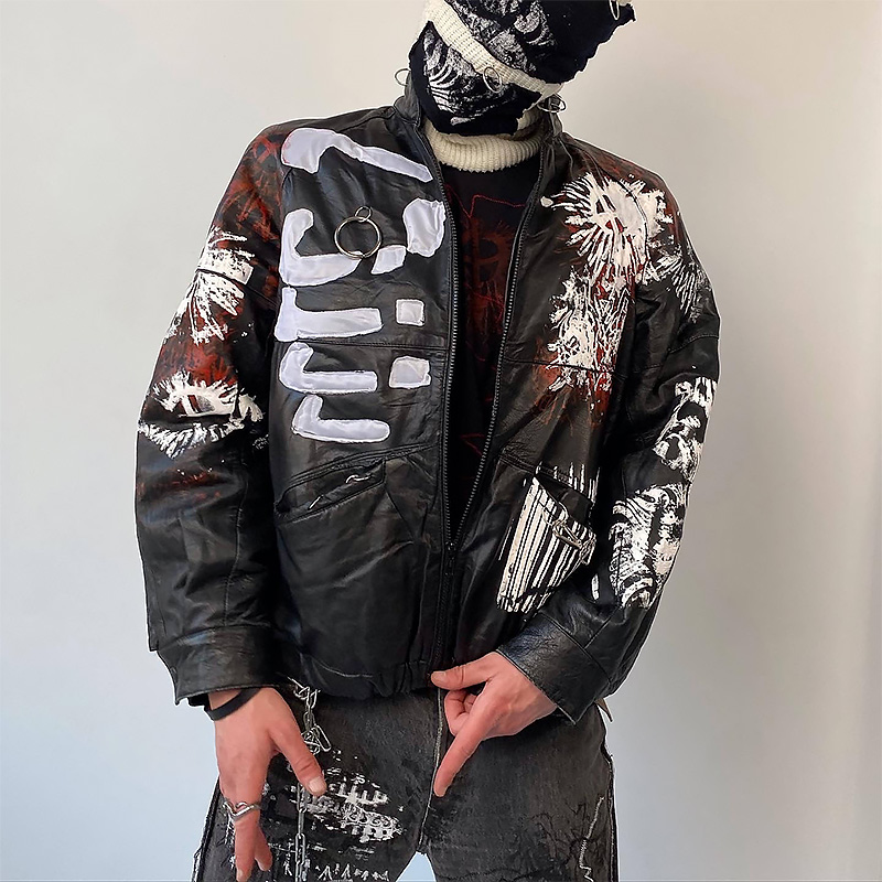 Пользовательская вышиваемая печать Letterman Jackets Кожаные мужские куртки уличной одежды