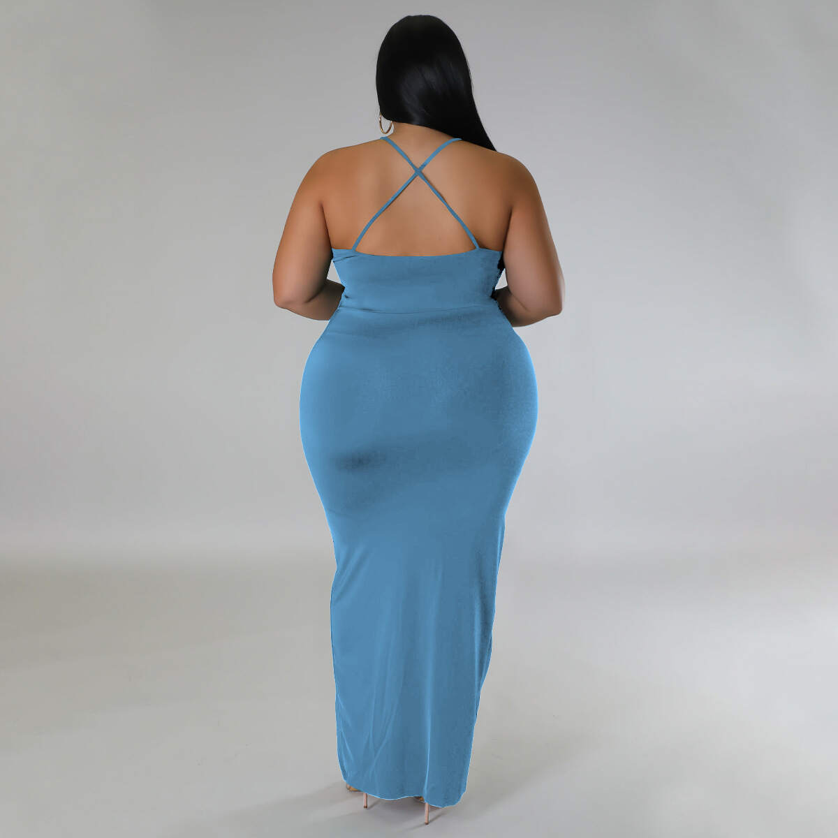 maxi dress big ass big ass loose dress La Femme Plus-Size Long Black Prom Dress 32226 Black /  12W