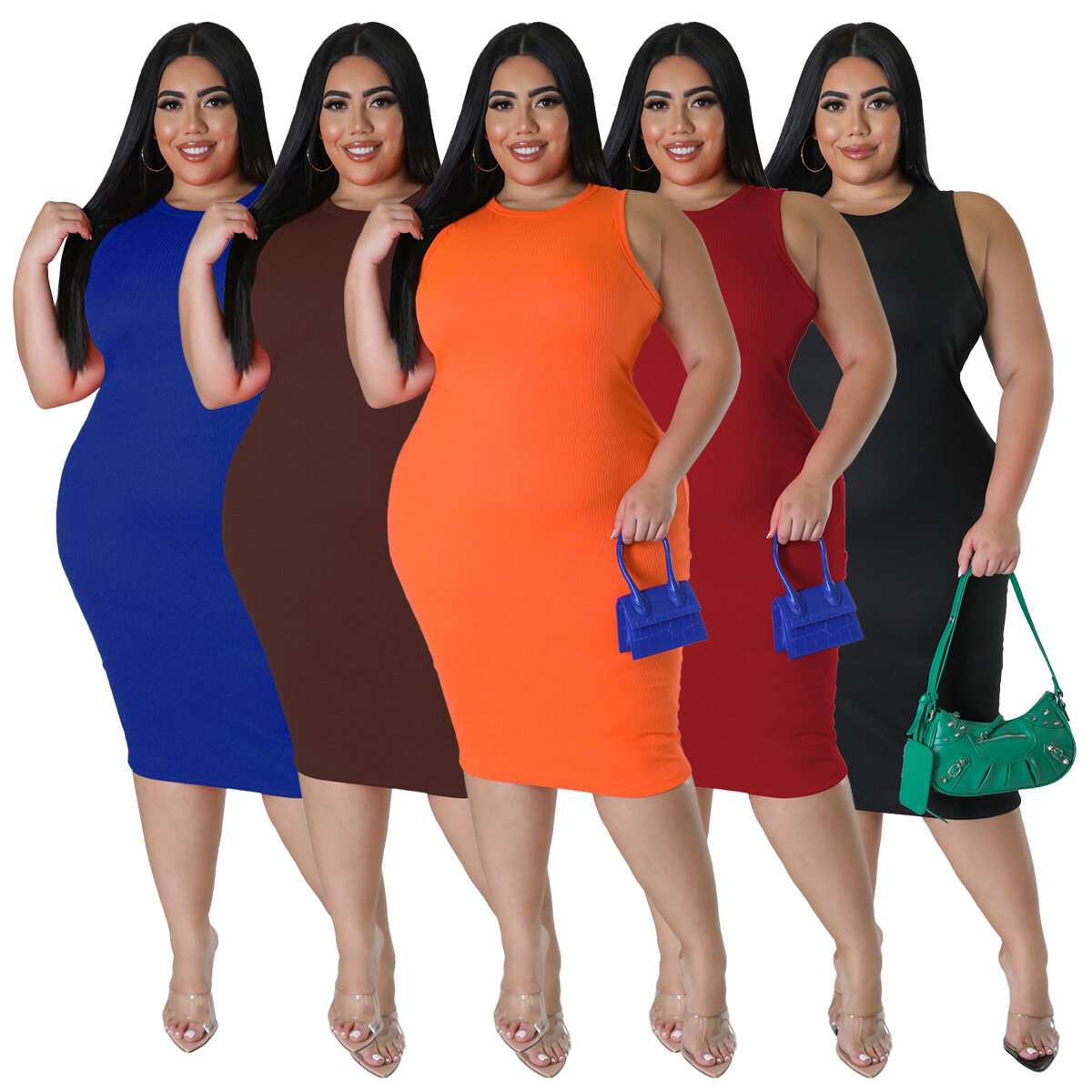Elegant Plus Size Casual Fat Women's Maxi Dresses