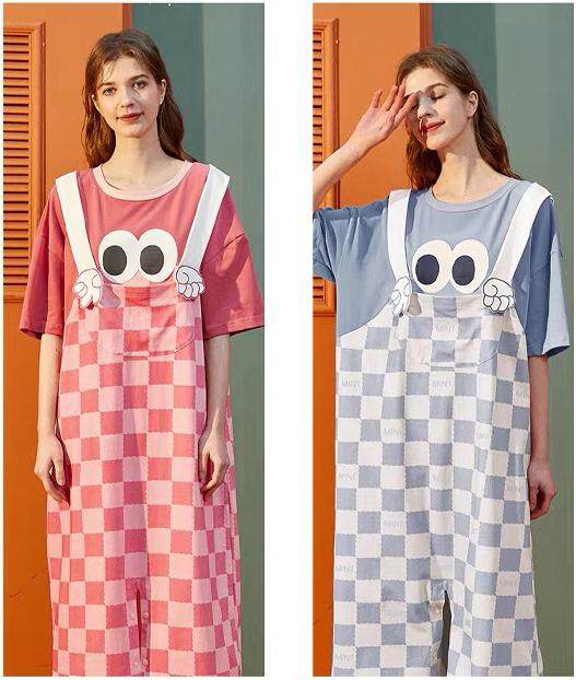 Cotton Pajamas Short-sleeved One-piece Home Wear