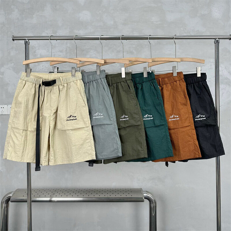 Quick Dry Casual Embroidery Cargo Men Shorts