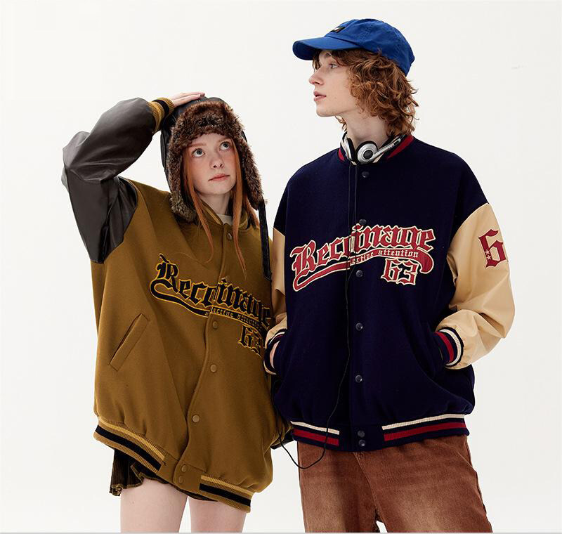 Fashion Winter Baseball Heavy Fleece Custom Men's Corduroy Varsity Coats And Jacket