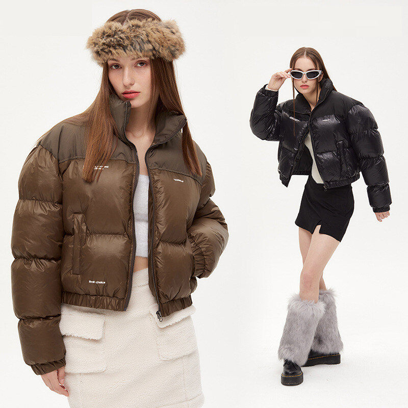 Custom Design Warm Puff Print Zip Up Heating Women Jacket Winter Heated Jacket For Ladies