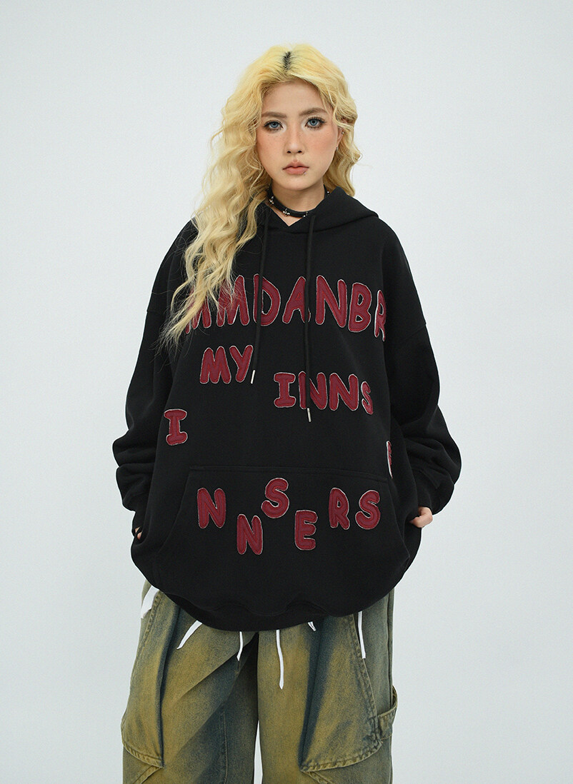 Vintage Embroidery Patch Unisex Hoodie