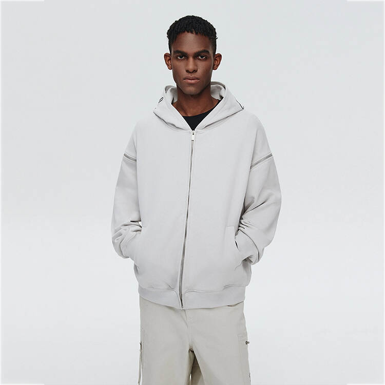 Detachable Sleeve Zip Up Hoodie