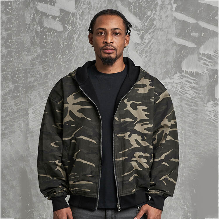 Reversible Camo - Black Zip Up hoodie