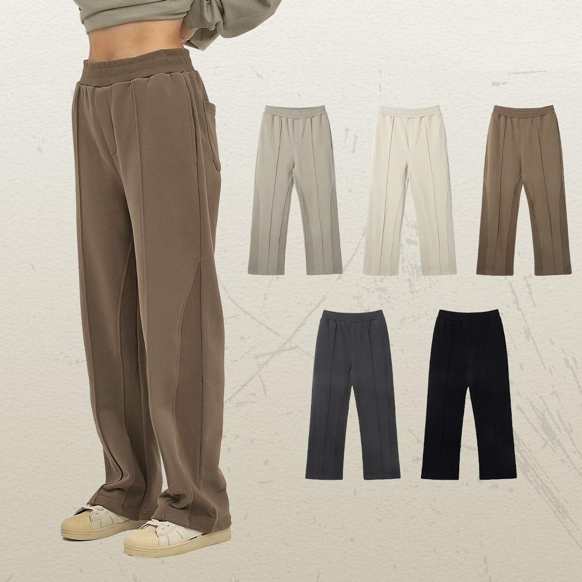 Custom Solid Color Wide Leg Sweatpants